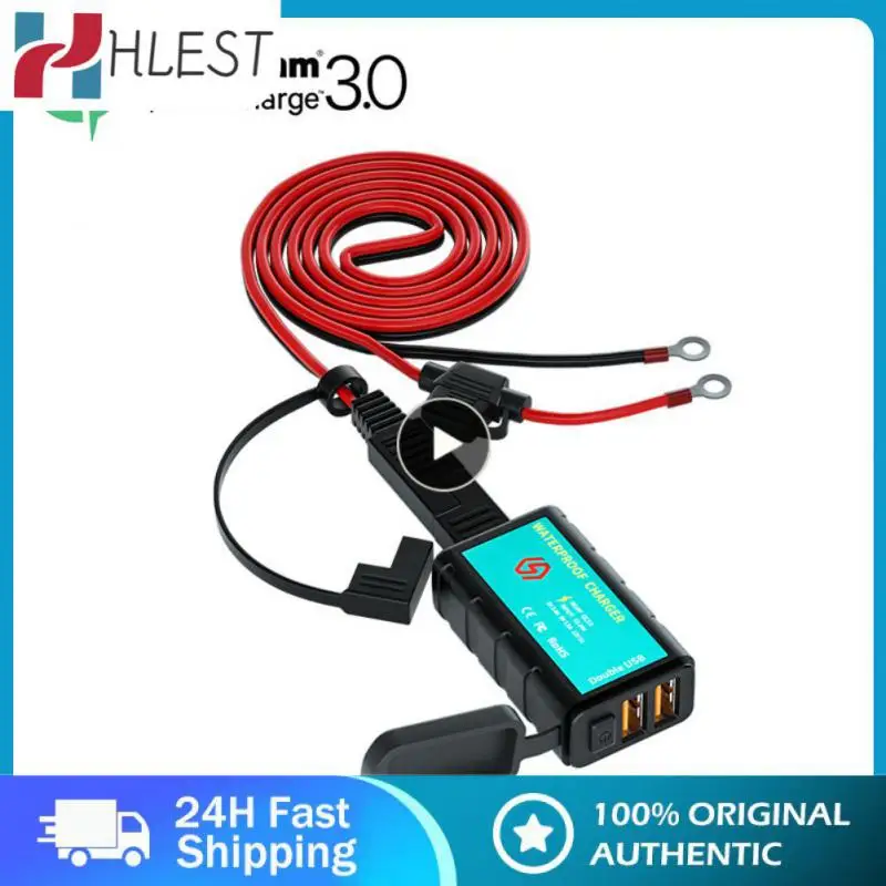 

Sae To Usb Adapter Independent Switch Button 1.4m Ot Waterproof Dual Usb Charger Durable Temperature Resistant Waterproof 6-30v