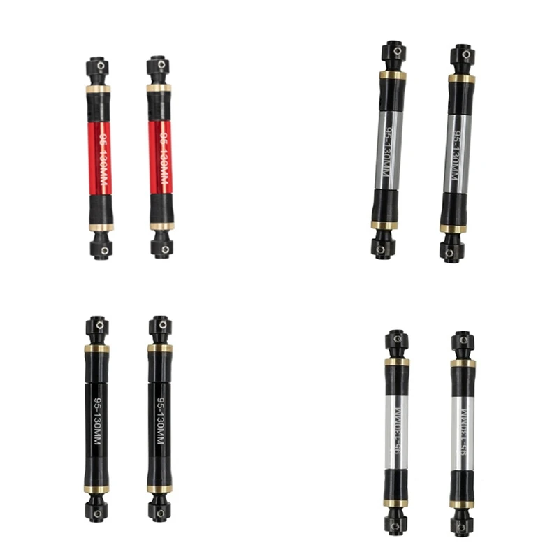 

2PCS 1/10 RC Crawler Car Metal Universal Drive Shaft 95-130Mm Heavy Duty CVD For Axial SCX10 II III 90046 Wraith RR10