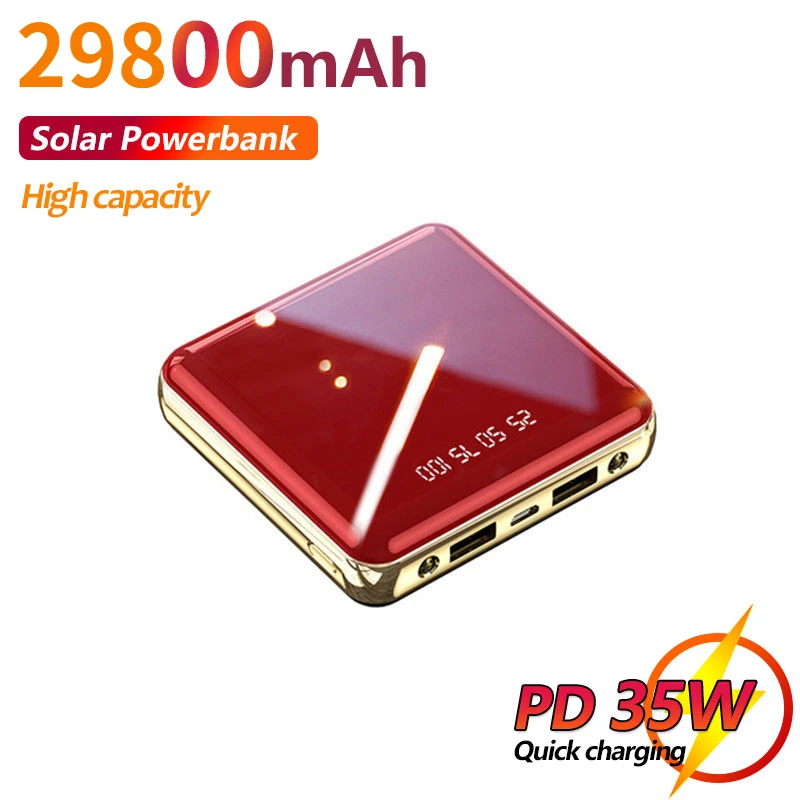 

Power Bank 29800mAh One Way Fast Charge Mini External Battery Powerbank With Double USB 2 Flashlight Portable Power Bank