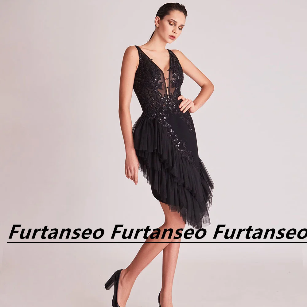 

Сексуальное трикотажное коктейльное платье Laxsesu без рукавов с глубоким V-образным вырезом, аппликацией, вышивкой бисером, открытой спиной и молнией на спине, Короткие многоярусные платья