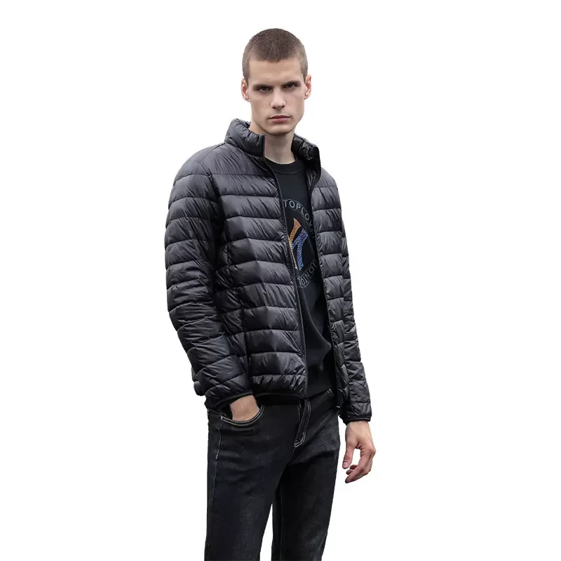 

2023New And Winter New Men's Warm Solid Color Stand Collar Down Jacket Leisure Trend Coat Men's Wear
