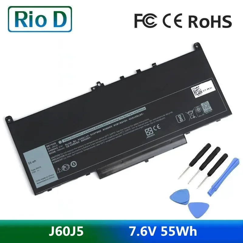 Новый аккумулятор J60J5 7 6 V 55Wh для ноутбука Dell Latitude R1V85 MC34Y 242WD E7270 E7470