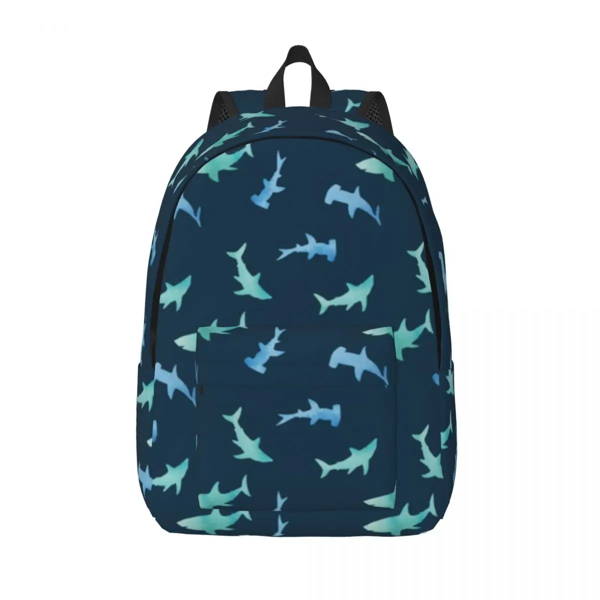 

Watercolor Shark Canvas Backpacks Nautical Swimming Sharks Bag Business Backpack Unisex Leisure Bags