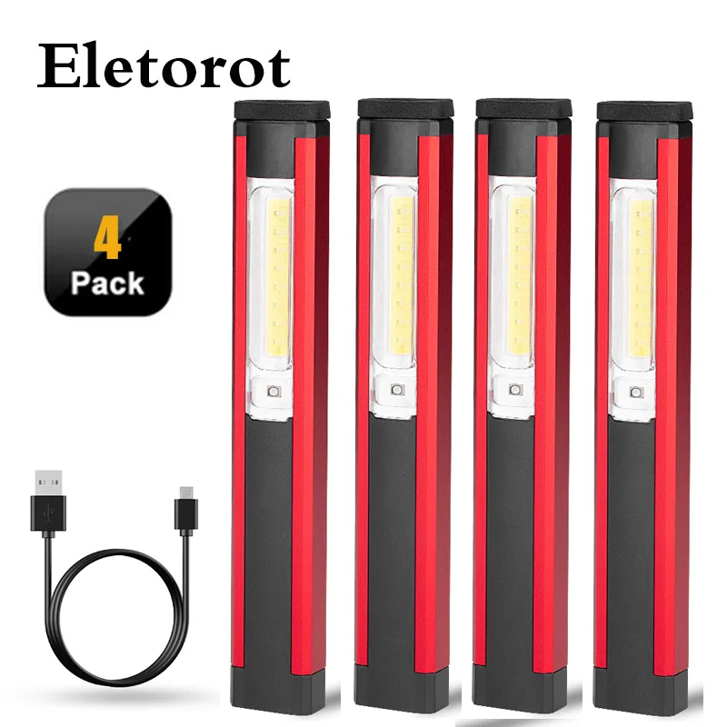 

5 Modes COB LED Flashlight Torch Magnetic Work Light USB Rechargeable Built-in Battery Portable Lantern for Camping/Climbing