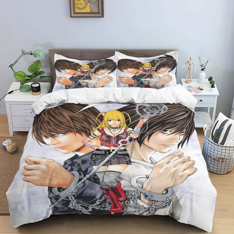 

Death Note Print Three Piece Bedding Set Fashion Article Children or Adults for Beds Quilt Covers Pillowcases Bedding Set Gift