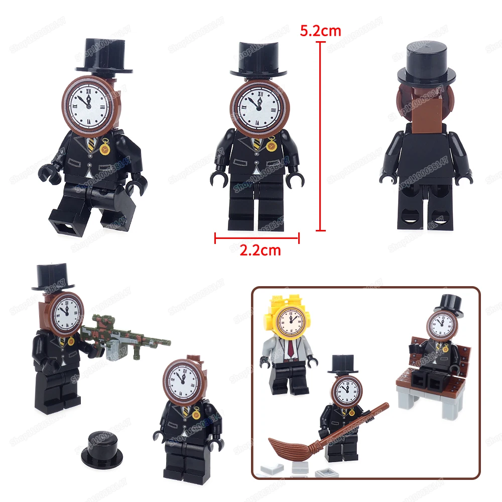 

Main Clock Figures Black Building Block Assemble Moc Toilet Multiverse Series Weapons Scenes War Mini Model Child Gifts Boy Toys