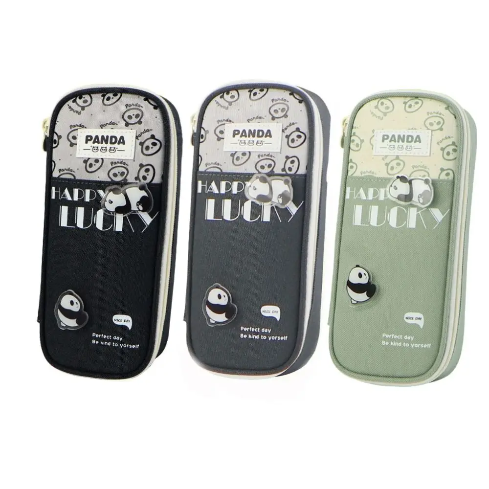 Модные двухслойные пеналы с пандой креативный держатель для ручек большая