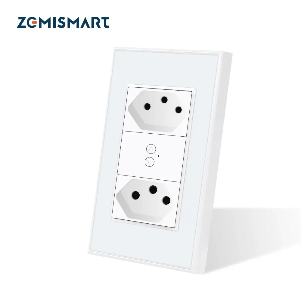 

Умная бразильская настенная розетка Zemismart Tuya Zigbee, две бразильские розетки, 10 А 20 А, Alexa Google Home, голосовое управление, приложение Smart Life