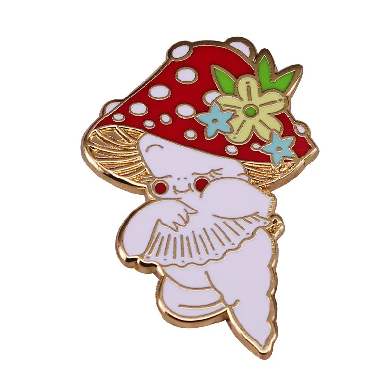 Милый гриб волшебная ведьма метла декор для девушек искусственное аниме значок с