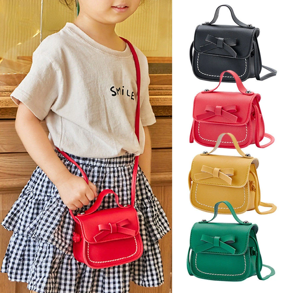 

Cute Bow Infantil Shoulder Girl Fashion Square Messenger Bolsa Portable Children Bag Bag Handbags Small Little Niña Bag