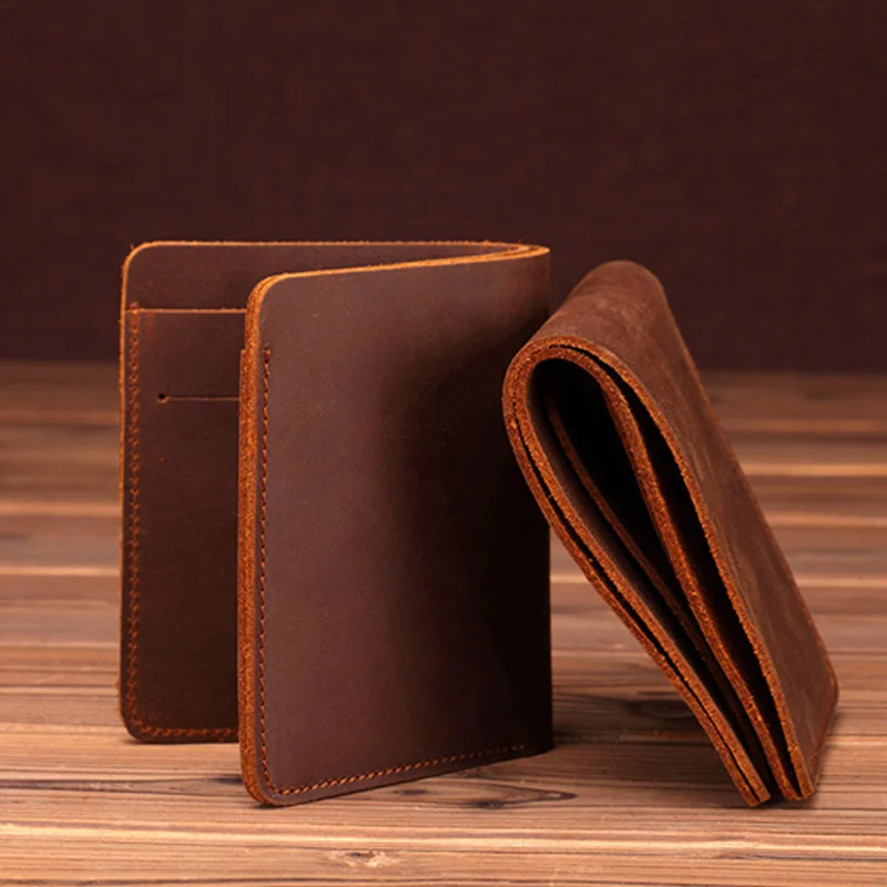 Мужской кошелек ручной работы из натуральной кожи винтажный воловьей Crazy Horse