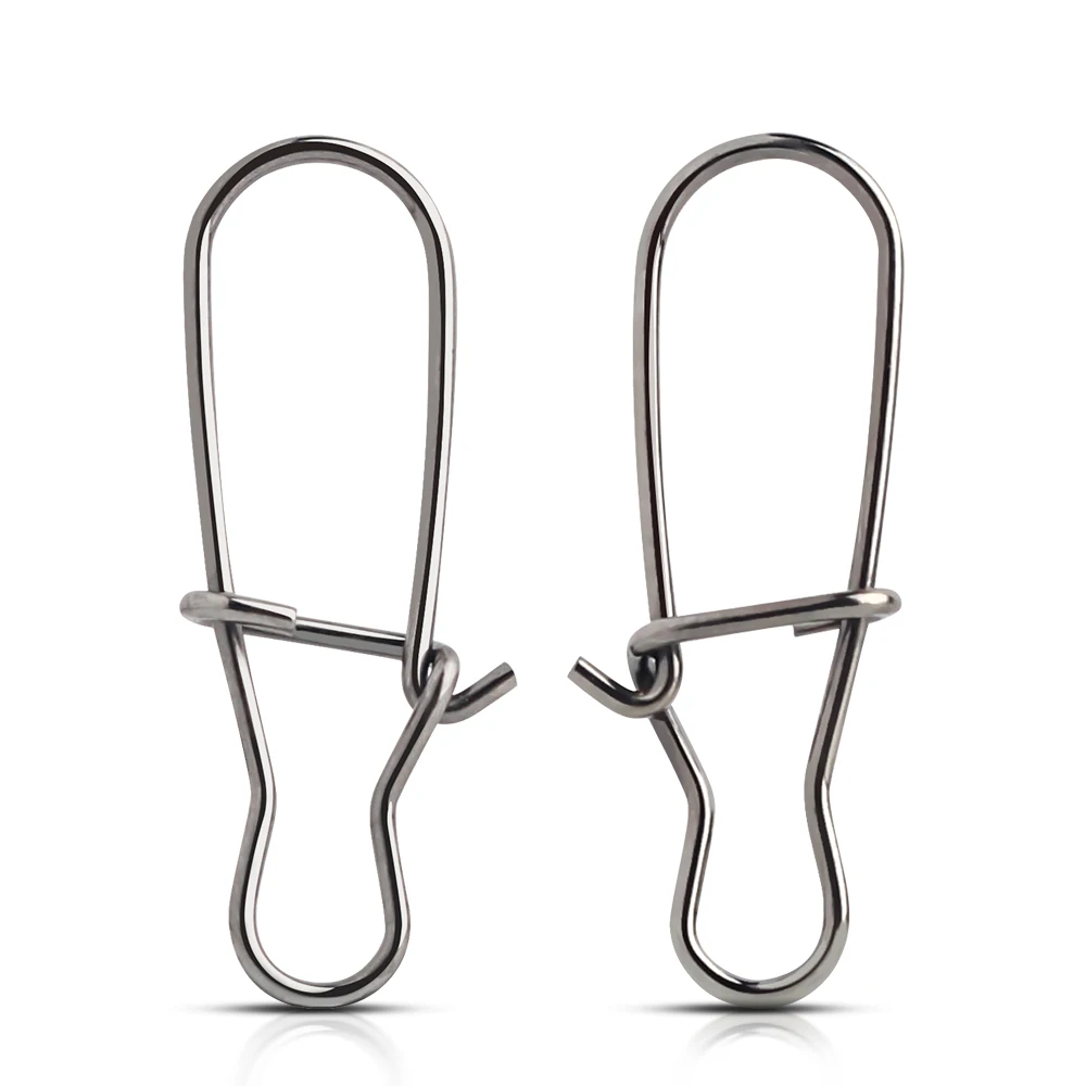 

50PCSStainless Steel Fishing Connector Fast Clip Lock Snap Swivel Solid Rings Safety Snaps Fishing Hook Tool Snap