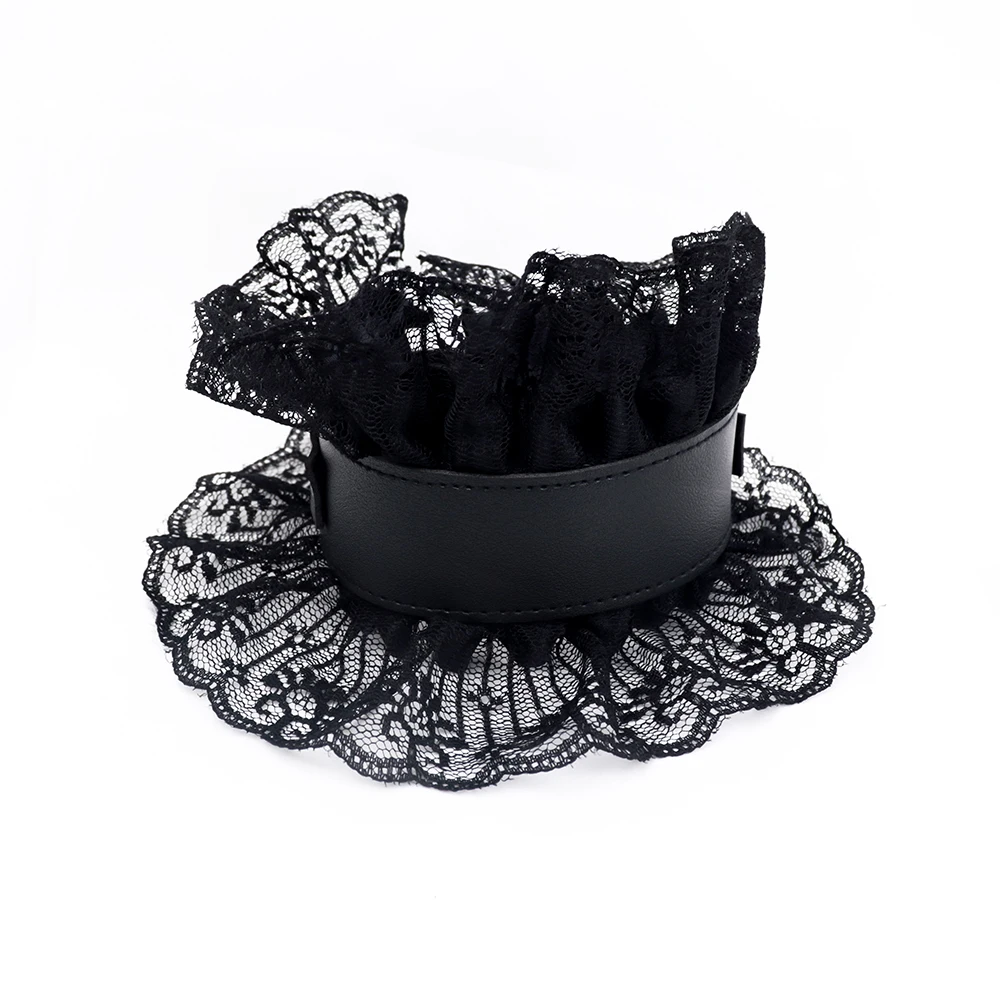 Черное Кружевное Кожаное Колье В Эдвардианском Стиле Сексуальный Готический