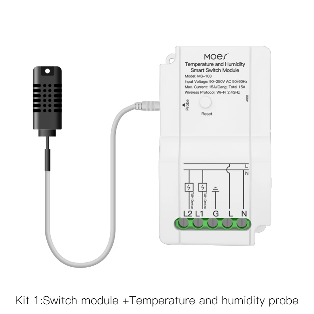

Tuya WiFi Smart Temperature Humidity Switch Module Sensor Dual Relay Output Wireless Controller Work with Alexa Google