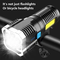 powerful 7 led rechargeable flashlight strong light power failure emergency flashlight waterproof torch bicycle light wholesale