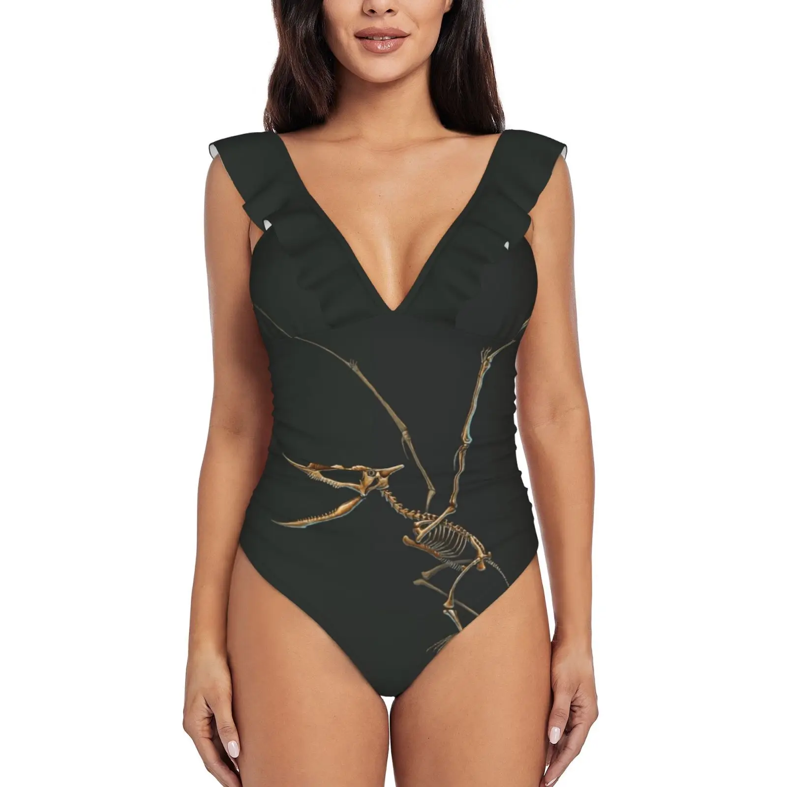 

Женский слитный купальник с рюшами, пикантный боди, монокини, купальный костюм