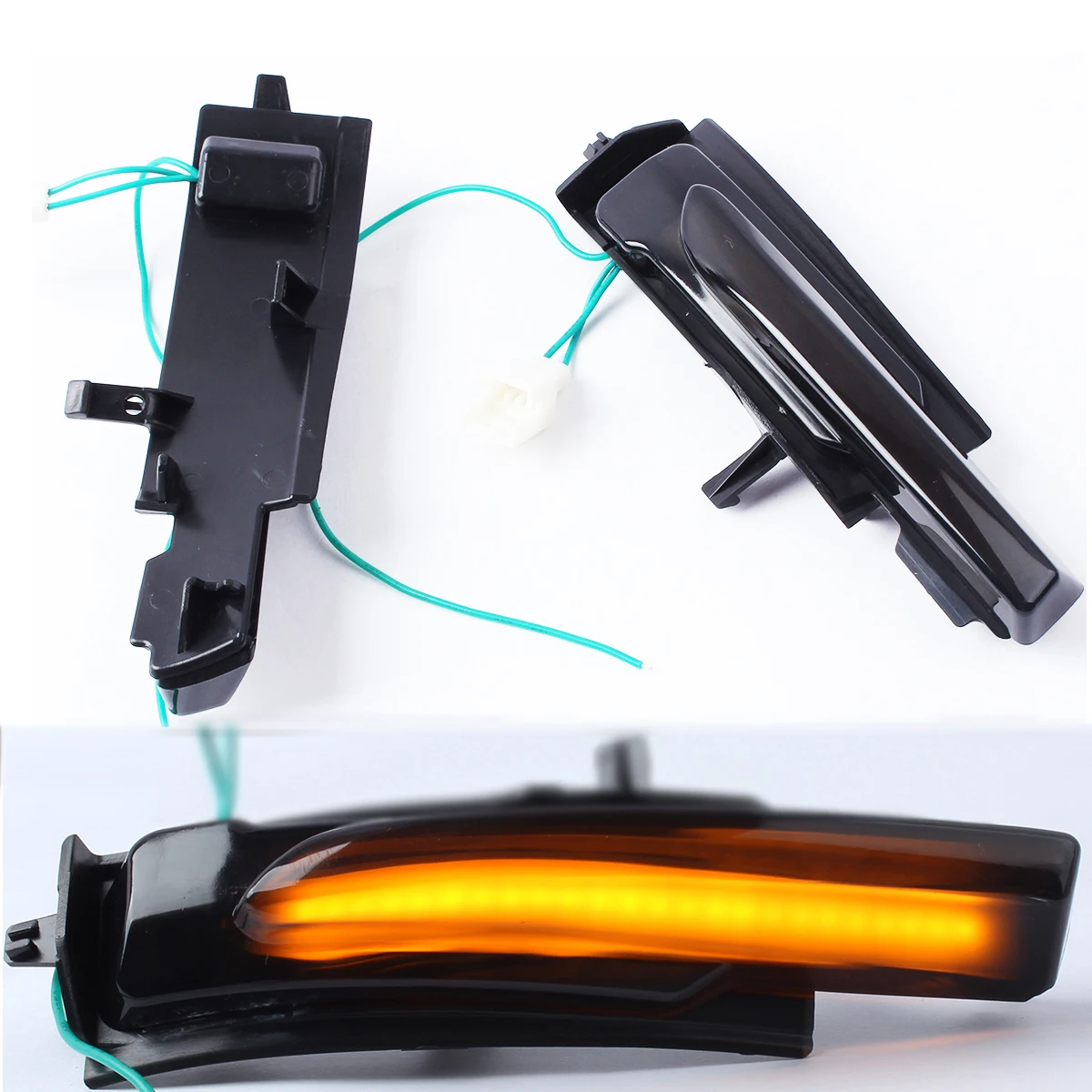 

Pair Led Side Wing Rear View Door Mirrors Repeater Dynamic Turn Signal Light Indicator Blinker For 16-21 Volvo XC90 XC60 V90 S90