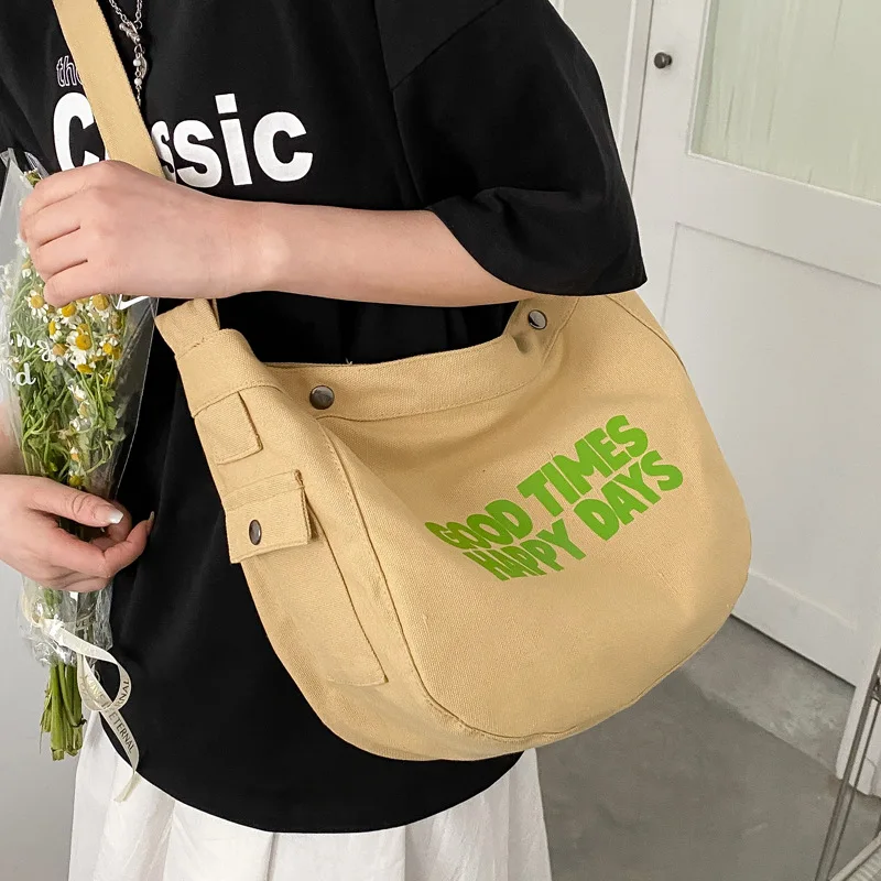 

2023 простая модная сумка через плечо, большая Холщовая Сумка для женщин, винтажная Сумка-тоут, женский портфель, сумка на плечо в Корейском ст...