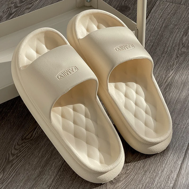 

Women's Solid Sandals for 2022 New Fashion Soft Soled EVA Ultralight Fabric Non-slip Bathroom Slippers Couples Anti-Odor Slides