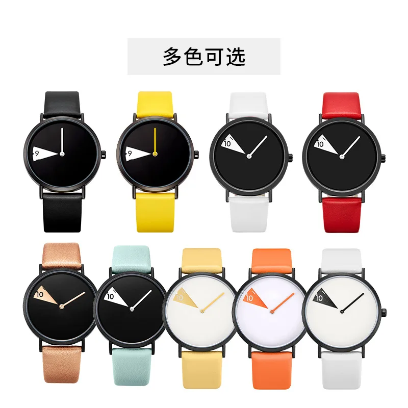 SK creative single needle personality watch female couple quartz waterproof men's watch leather strap