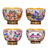 cloisonne enamel color health care master tea cup tea cup pure gold 24k gilding jingdezhen ceramic high grade gift teaware