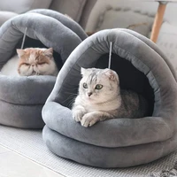 sweet cat bed warm pet basket cozy kitten lounger cushion cat house tent very soft small dog mat bag for indoor cave cats beds