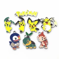 hot selling 10pcs mix pokemon charms floating hanging charm for diy necklace dangle charm findings jewelry accessories