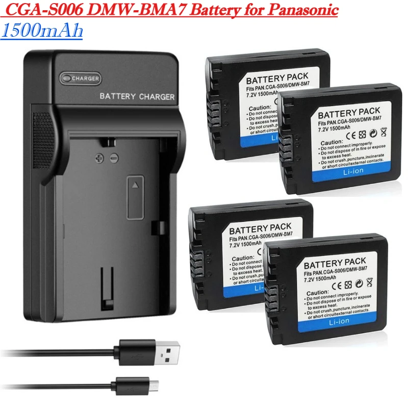 Фото Аккумулятор 1500 мАч CGA-S006 CGR-S006E DMW-BMA7 для Panasonic Lumix DMC FZ-18 DMC-FZ7 DMC-FZ8 DMC-FZ28 DMC-FZ30 FZ35 FZ38 №1