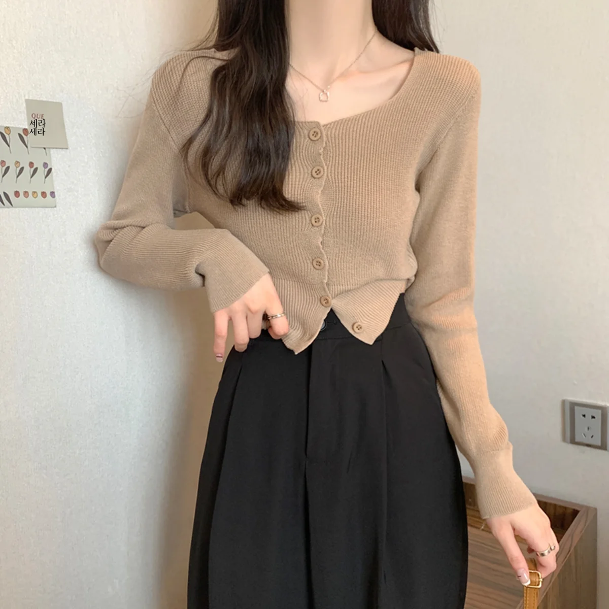 Настоящий снимок реальная цена Осенний корейский чистый приталенный короткий