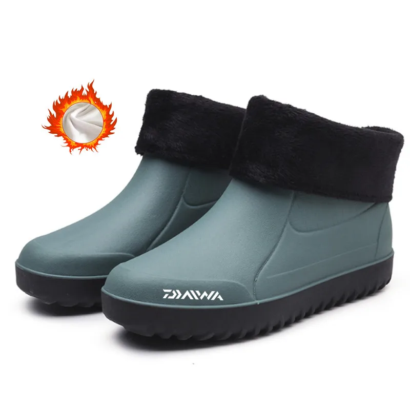 

2024 Winter Outdoor Fishing Wading Shoes Men Hiking Warm Waterproof Shoes Climbing Camping Non-Slip Rubber Sneakers