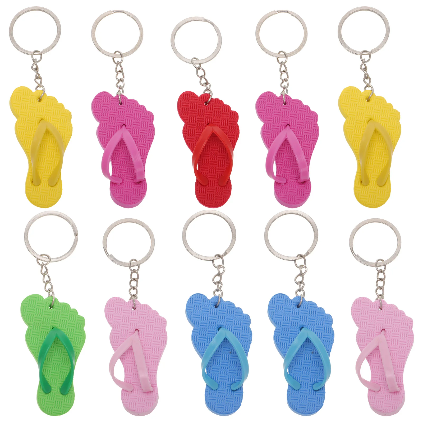 

10pcs Hawaii Keychain Mini Slipper Shape Key Chains Lovely Slipper Key Chains