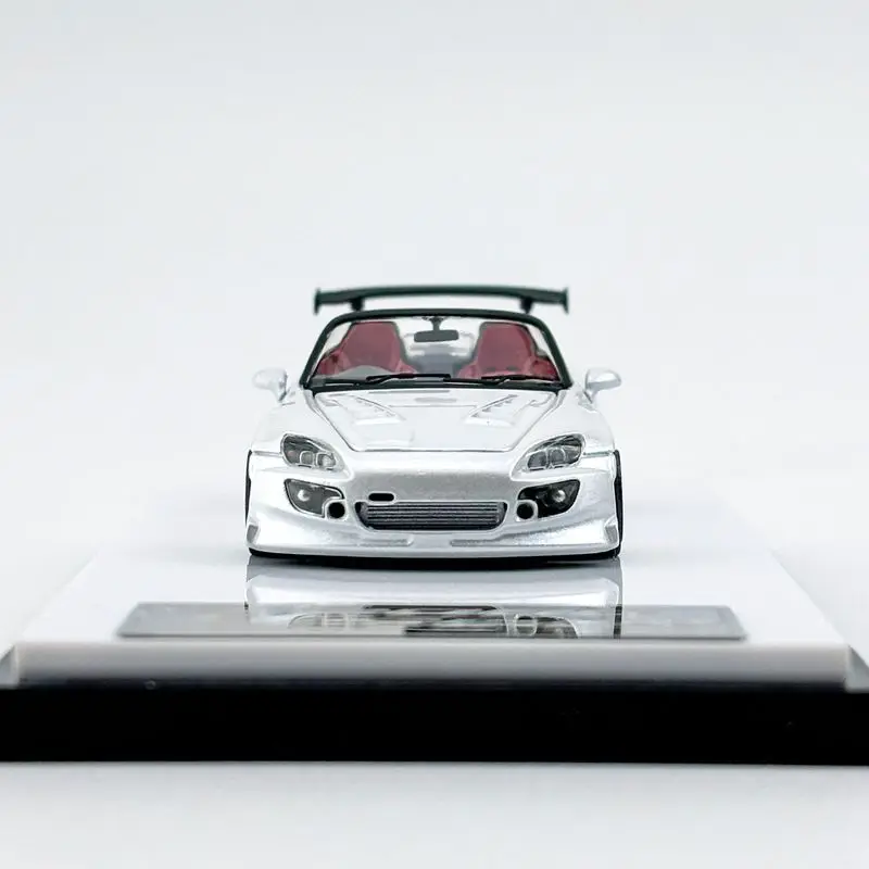 MT Micro Turbo 1:64 Honda S2000 Ложка Металлическая белая открытая крышка Модель автомобиля из