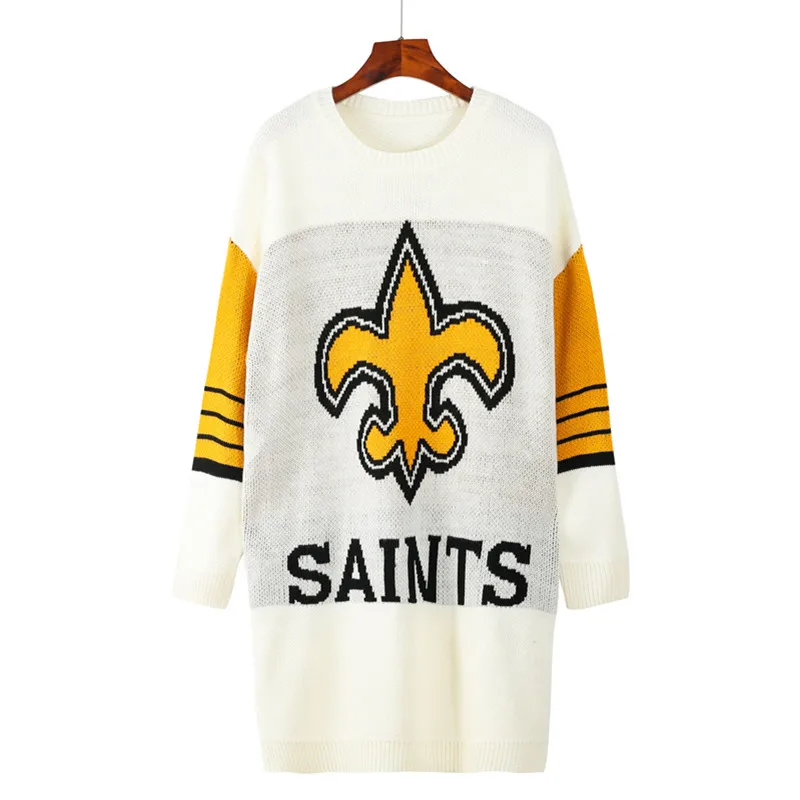 Осенне-зимний уличный свободный женский прямой вязаный свитер с длинными