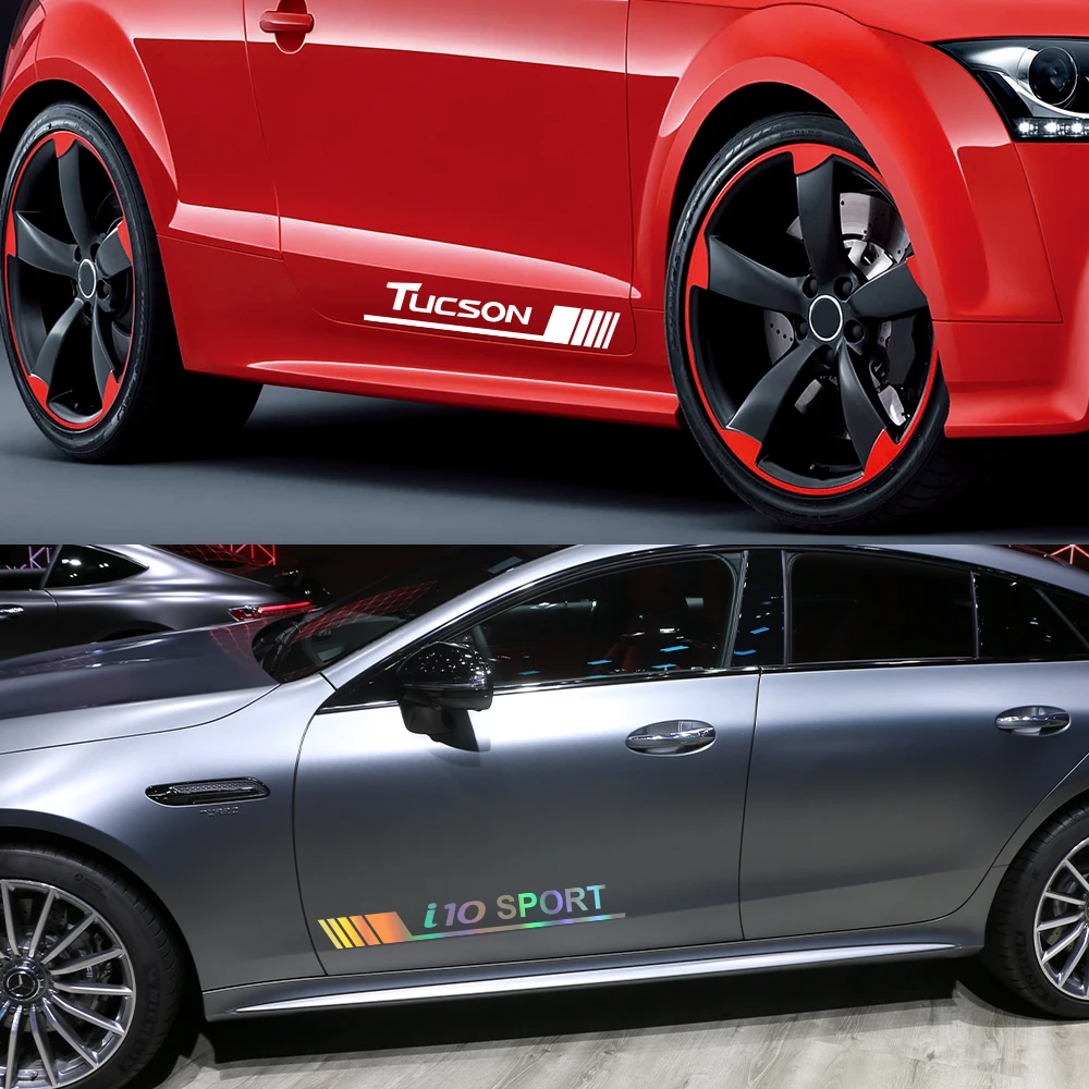 Автомобильная боковая наклейка для Hyundai I20 I10 Sonata I40 Genesis Santafe Solaris I30 IX20 GDI Azera полосы