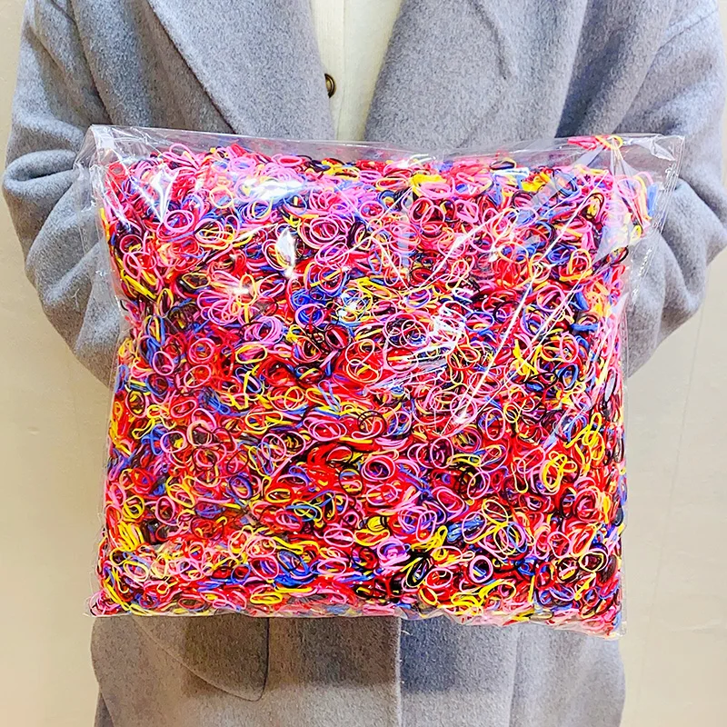 

2000PCS Colorful Small Disposable Basic Rubber Bands For Girls Pigtail Holder Hair Tie Elastic Hair Bands Kids Hair Accessories