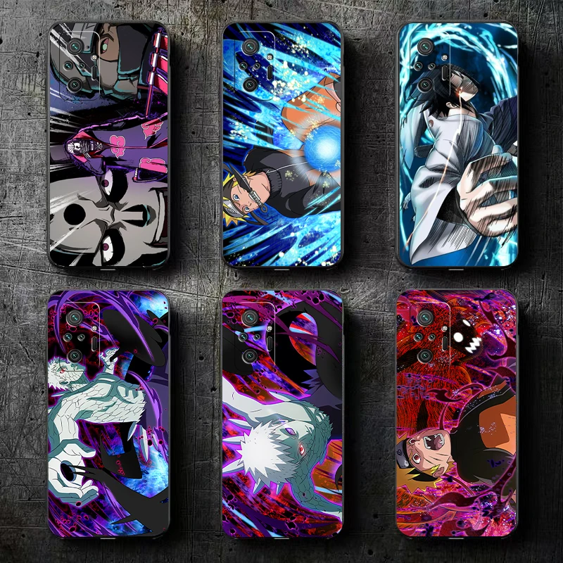

NARUTO Anime Phone Case For Xiaomi Redmi 7 7A 8 8A 8T 8 2021 9 9T 9A 9C 9S 7 8 9 Pro 5G Liquid Silicon Back Soft Black Carcasa