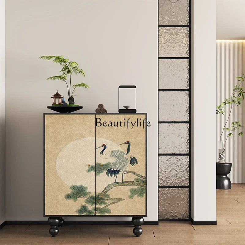 Новый китайский шкаф для обуви из цельного дерева Songhe Yannian многослойный