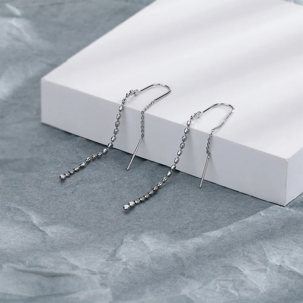 

Cool U-shaped Long Round Bead Chain Tassel Ear line Jewelry Gift Female 2023 New Fashion Earrings for Women