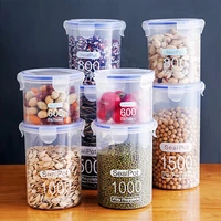 2022 kitchen sealed storage jar with lid transparent buckle design food storage container tank
