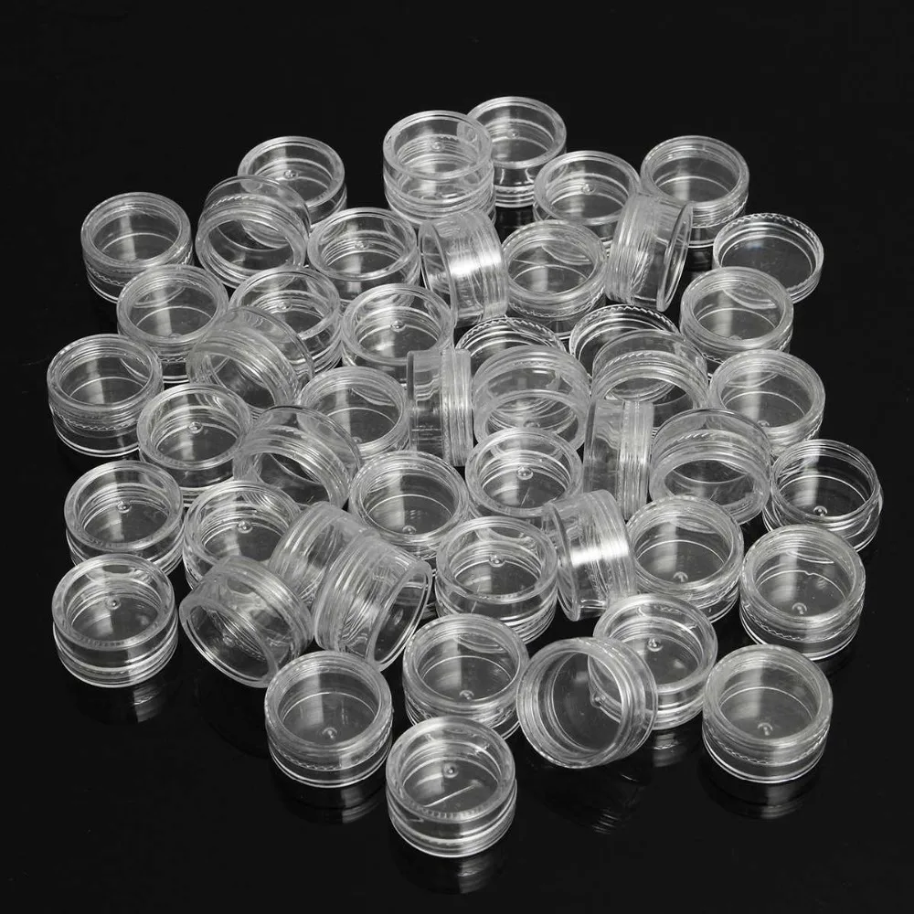 500/1000pcs3g 5g 10g 15g 20g Portable Plastic Cosmetic Empty Jars Clear Bottles Eyeshadow Makeup Cream Lip Balm Container