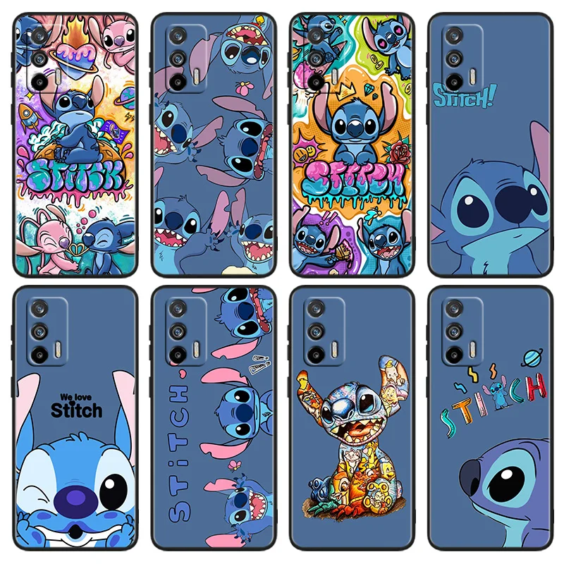 

Cute Stitch Anime For OPPO Realme X50 X3 X2 GT2 Neo 3T Pro C35 C31 C30S C25S C21Y C15 C11 C3 C2 Black Phone Case