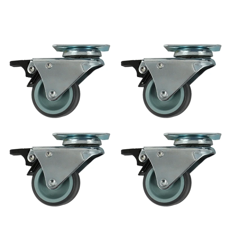 

Promotion! 4 x Heavy Duty Swivel Castor Wheels 50mm with Brake for Trolley Furniture