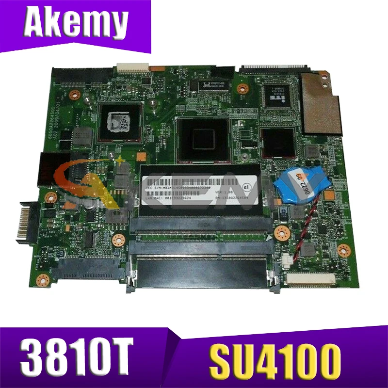 

AKEMY MBPCR0B014 MB.PCR0B.014 PN 1310A2264509 For acer aspire 3810T 3810TZ laptop motherboard Pentium SU4100 1.3GHz CPU DDR3