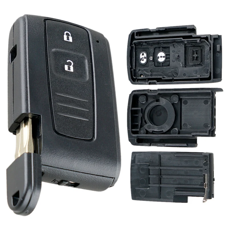 

New 2Buttons Durable Car Key Case Black Replacement Car Remote Key Shell with TOY43 Blade for Toyota Prius Corolla Verso Car