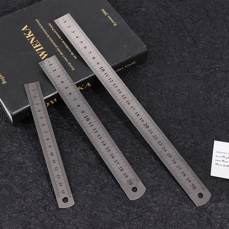 

Hot Sale 3Pcs Stainless Steel Ruler For Engineering School Office 15cm/20cm/30cm School Supplies