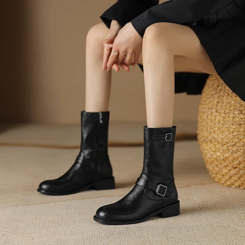 Винтажные ковбойские сапоги в стиле вестерн с металлической пряжкой на ремне