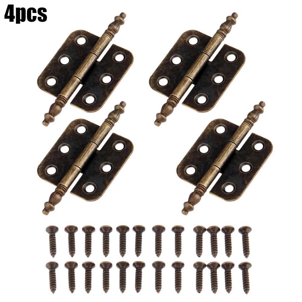 

4pcs Antique Bronze Hinges With 24xScrews For Vintage Wooden Box/toolbox/cabinet/Woodworking Tools/Gift Box Furniture Hinges
