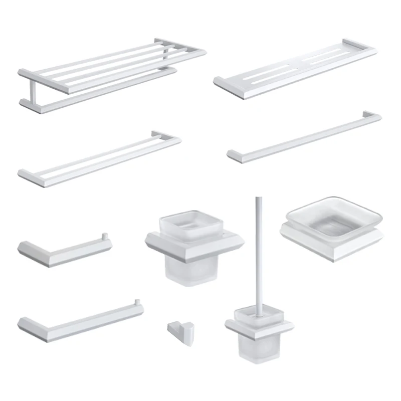 

304 Towel Bathroom Accessories Bathroom Racks Rack Bar Suite White Hardware Towel Stainless Wall Paper Holder Steel Mounted
