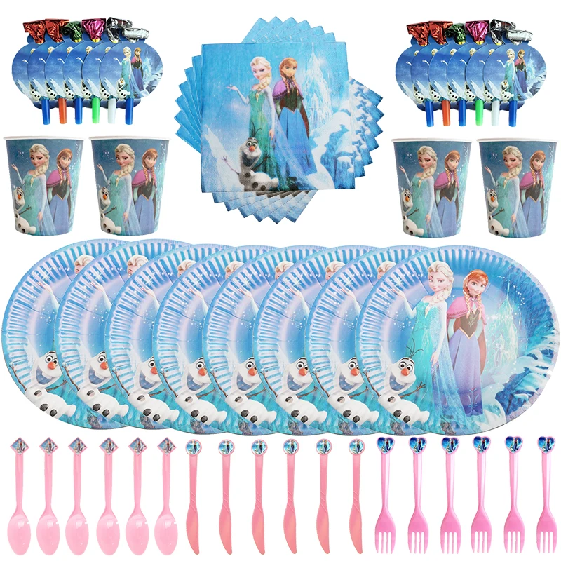 Disney украшение для дня рождения одноразовая посуда в виде замороженного льда