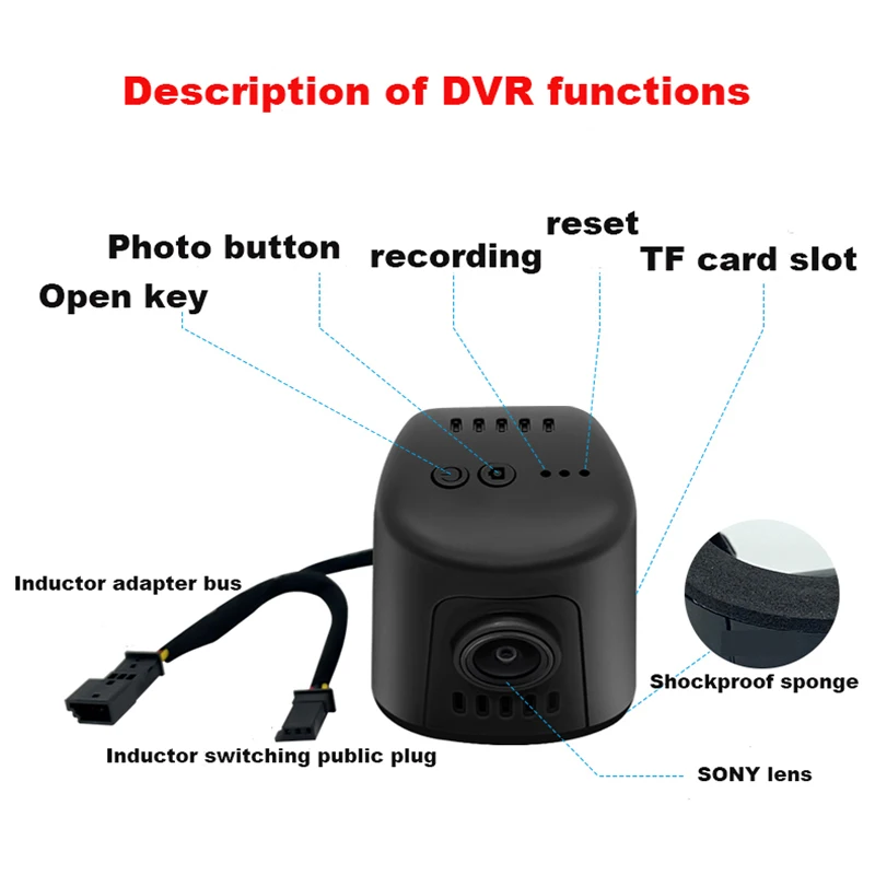 Realsun 1080P Car DVR Wifi Dash Camera Video Recorder Dual Lens Easy Installation For Audi A1 A3 A4 A5 A6 A7 A8 Q2 Q3 Q5 Q7 images - 6